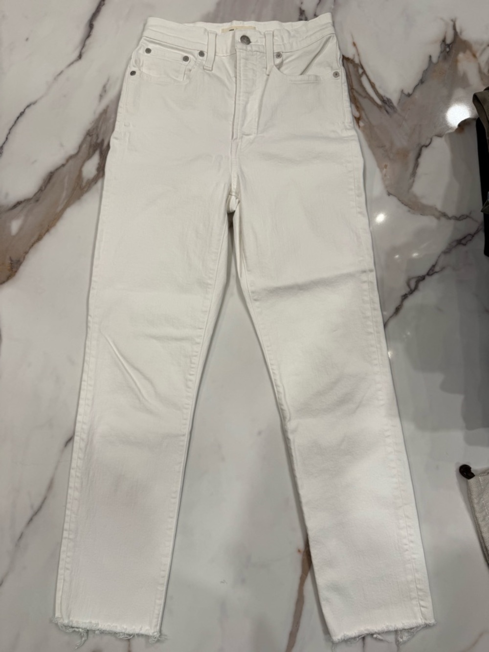 White Straight-Leg Jeans